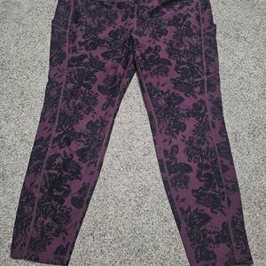 Torrid Purple and Black Floral Leggings